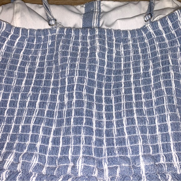 Hollister Striped Fit and Flare Mini Dress Small Spaghetti Strap Summer Linen - Picture 9 of 12